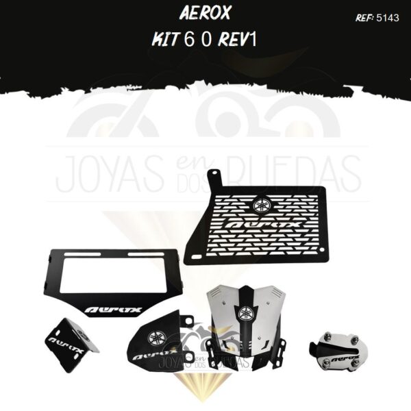 Aerox kit porta placa protector bomba delantera mordaza