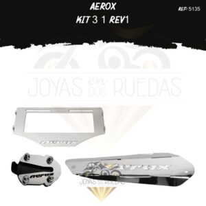 Aerox kit porta placa protector exosto 5t lujo pata gato