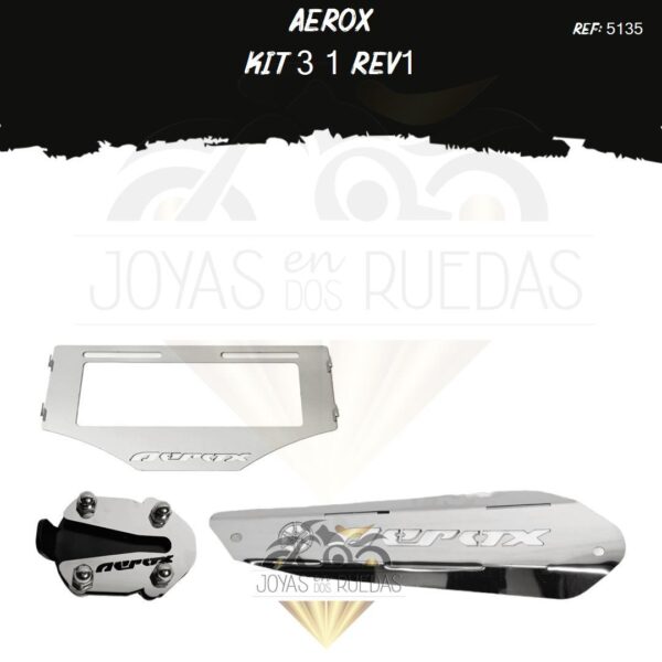 Aerox kit porta placa protector exosto 5t lujo pata gato