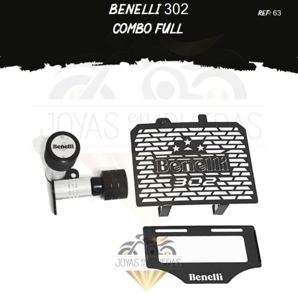 Benelli 302 kit porta placa protector radiador sliders