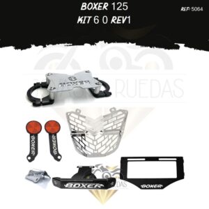 Boxer 125 kit porta placa 3D protector bomba delantera