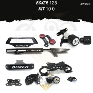 Boxer 125 kit porta placa protector bomba delantera