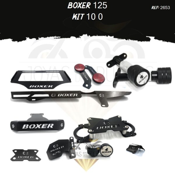 Boxer 125 kit porta placa protector bomba delantera