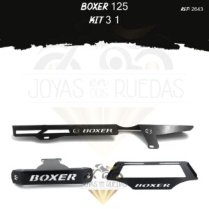 Boxer 125 kit porta placa frontal guarda cadena