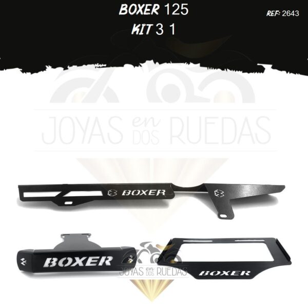 Boxer 125 kit porta placa frontal guarda cadena