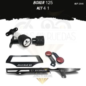 Boxer 125 kit porta placa guarda cadena sliders
