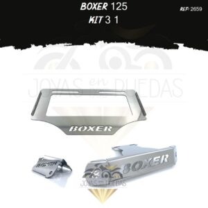 Boxer 125 kit porta placa protector bomba delantera