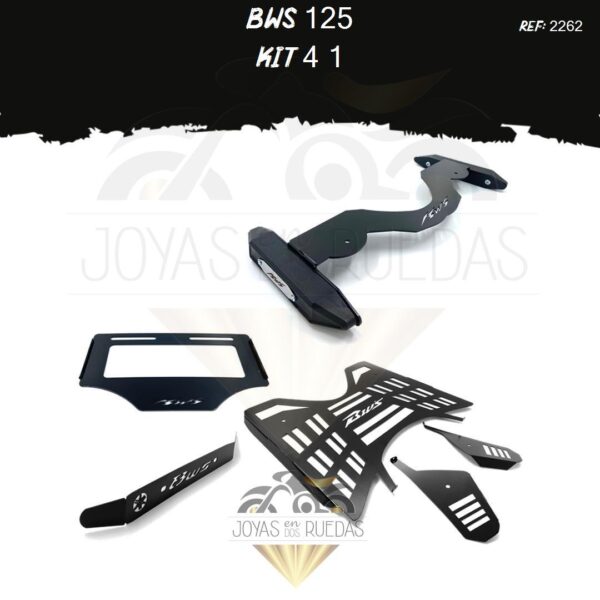 Bws 125 kit sliders piso protector exosto porta placa