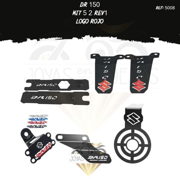 DR 150 kit lateral patin tapa salida exosto