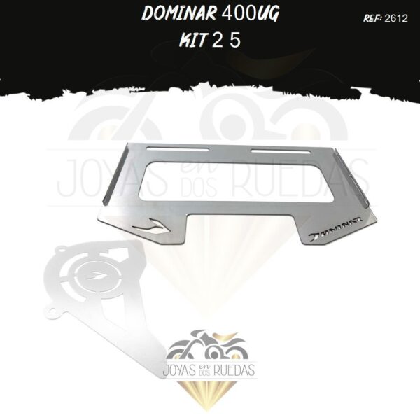 Dominar 400UG kit protector piñon porta placa