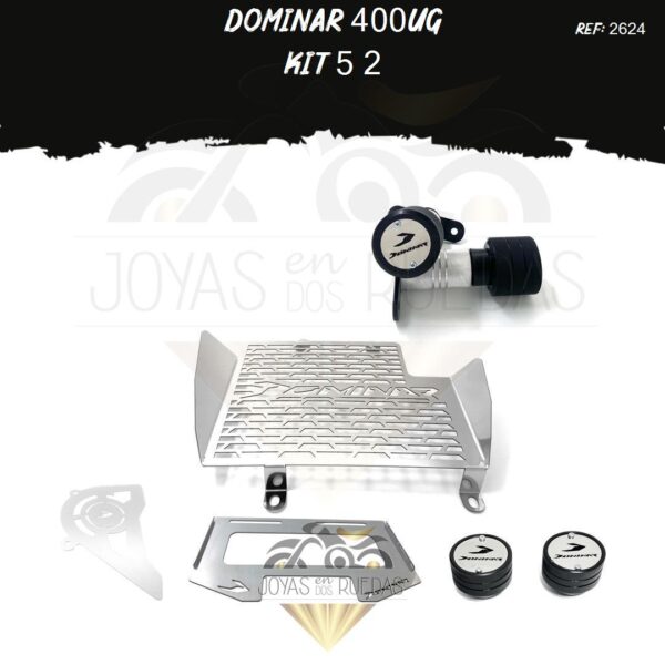Dominar 400UG kit porta placa protector radiador sliders