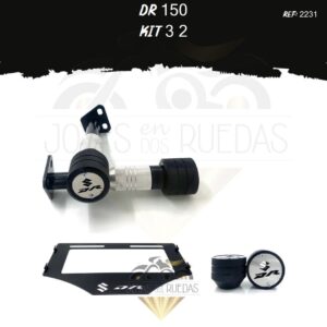 DR 150 kit porta placa sliders Spools Sliders eje