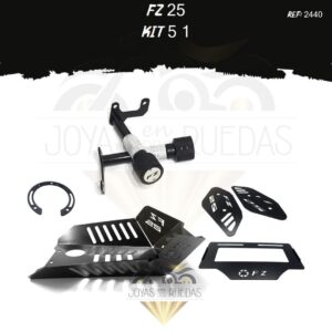 FZ 25 kit porta placa lujo tapa tanque sliders