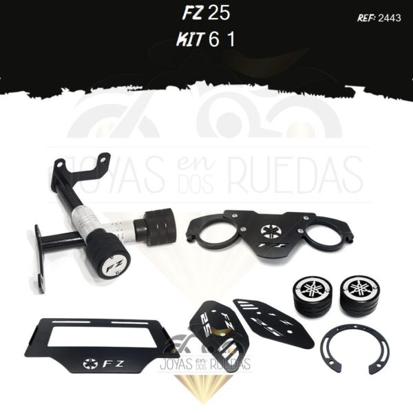 FZ 25 kit porta placa lujo tapa tanque sliders