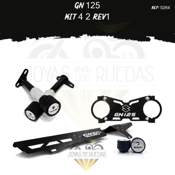 GN 125 kit protector exosto 4t 3D sliders