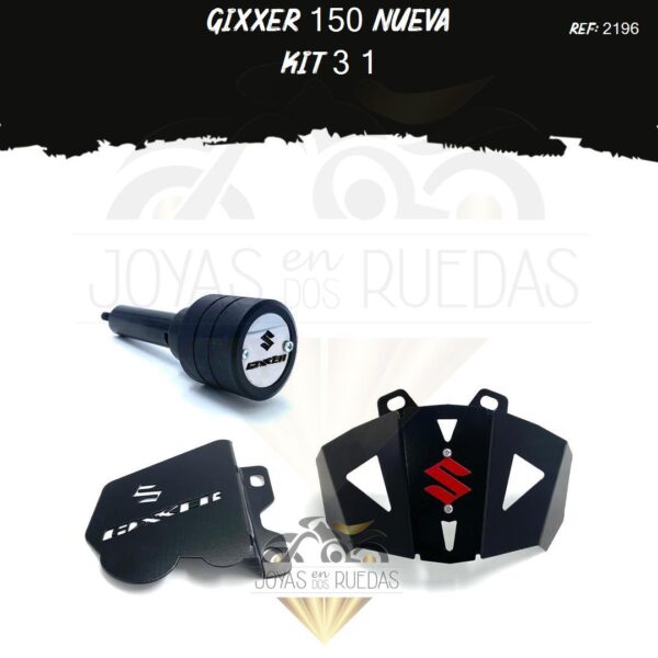 Gixxer 150 nueva kit slider exosto lujo cupula g mordaza