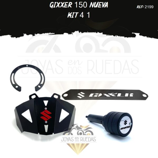 Gixxer 150 nueva kit slider exosto lamina lateral