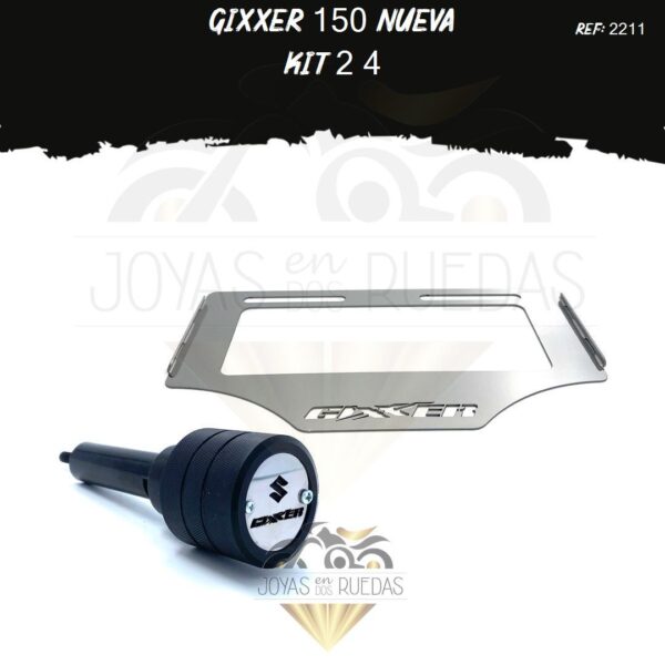 Gixxer 150 nueva kit slider exosto porta placa