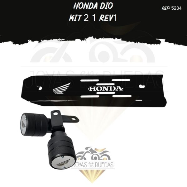 honda Dio kit protector exosto 5t 3D sliders trasero