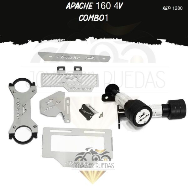 Apache 160 4V kit porta placa protector bomba delantera