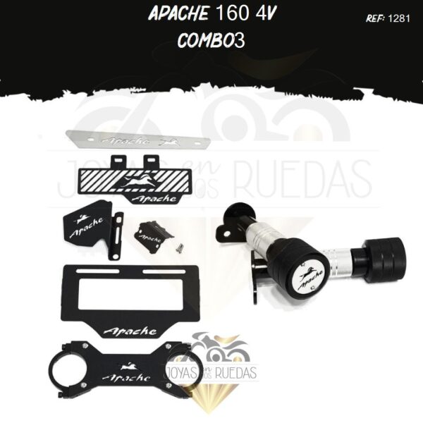 Apache 160 4V kit porta placa protector bomba delantera