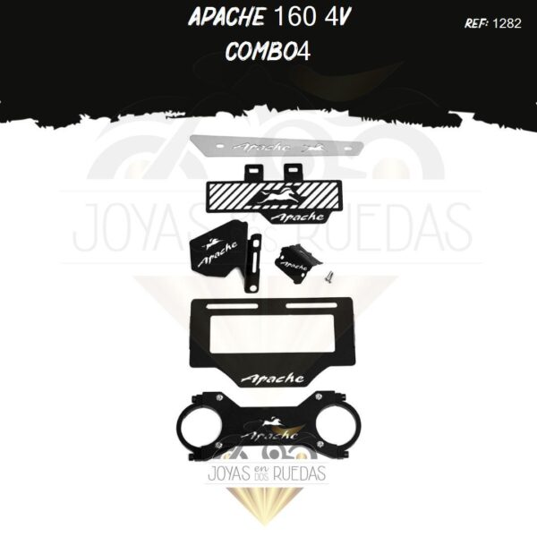 Apache 160 4V kit porta placa protector bomba delantera