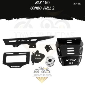 KLX 150 kit porta placa protector bomba delantera