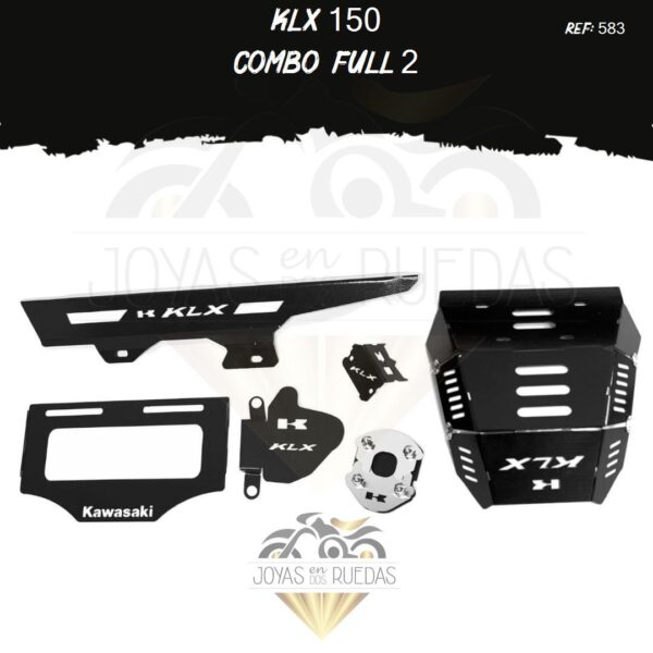 KLX 150 kit porta placa protector bomba delantera