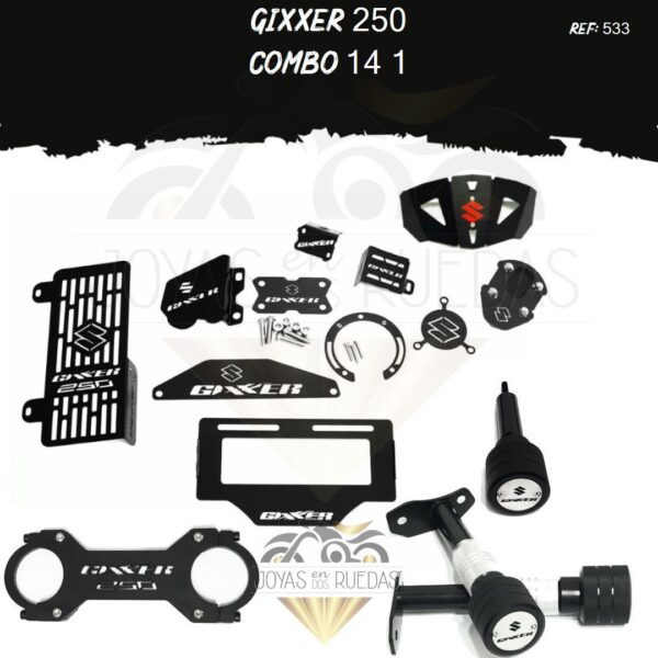 Gixxer 250 kit acutrax T mordaza lujo tapa tanque