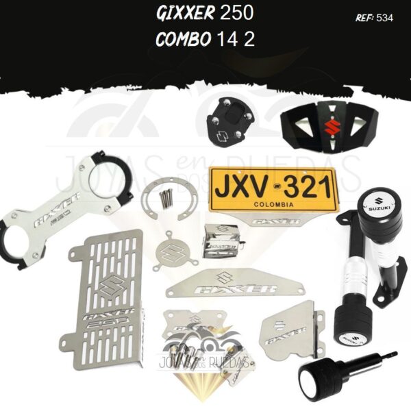 Gixxer 250 kit lamina lateral lujo filtro aceite