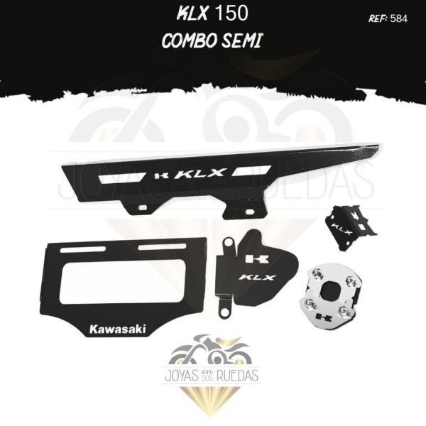 KLX 150 kit porta placa protector bomba delantera