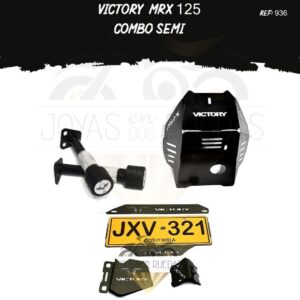 Victory MRX 125 kit porta placa protector bomba delantera