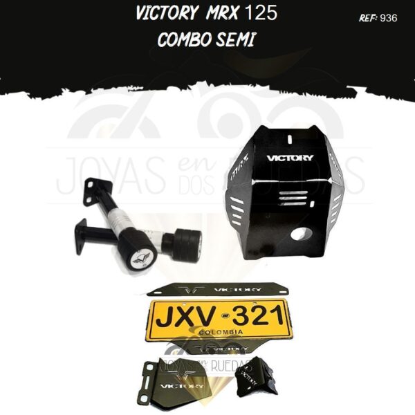 Victory MRX 125 kit porta placa protector bomba delantera