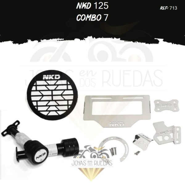 NKD 125 kit lujo tapa tanque mordaza protector farola