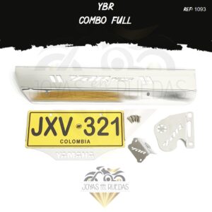 YBR kit porta placa protector bomba delantera mordaza