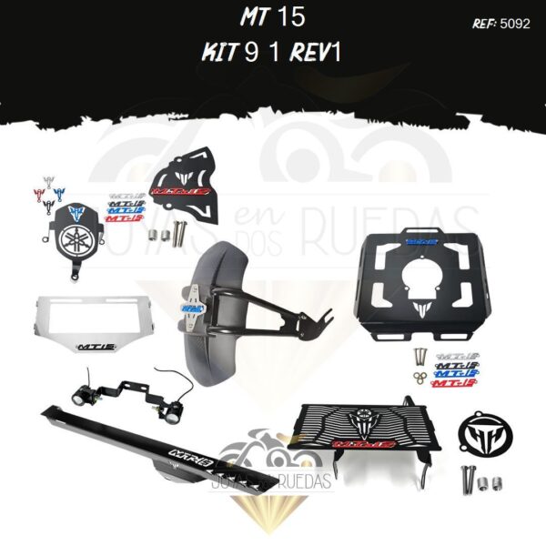 MT 15 kit salida escape 3D radiador t22 Monobrazo