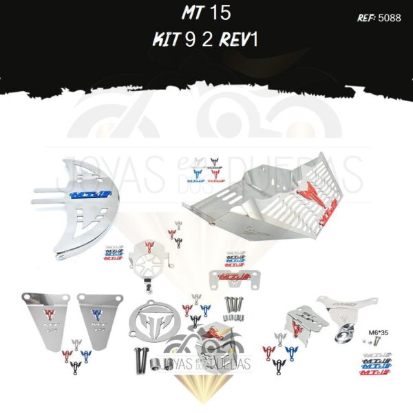 MT 15 kit salida escape 3D acutrax 3d tornillos
