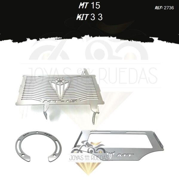 MT 15 kit porta placa lujo tapa tanque
