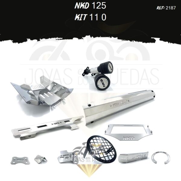 NKD 125 kit protector farola lujo tapa tanque