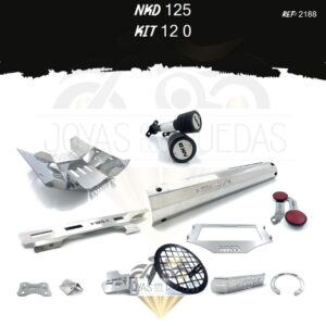 NKD 125 kit sliders guarda cadena protector farola