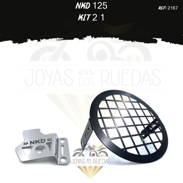 NKD 125 kit protector farola mordaza