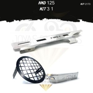 NKD 125 kit protector farola frontal guarda cadena