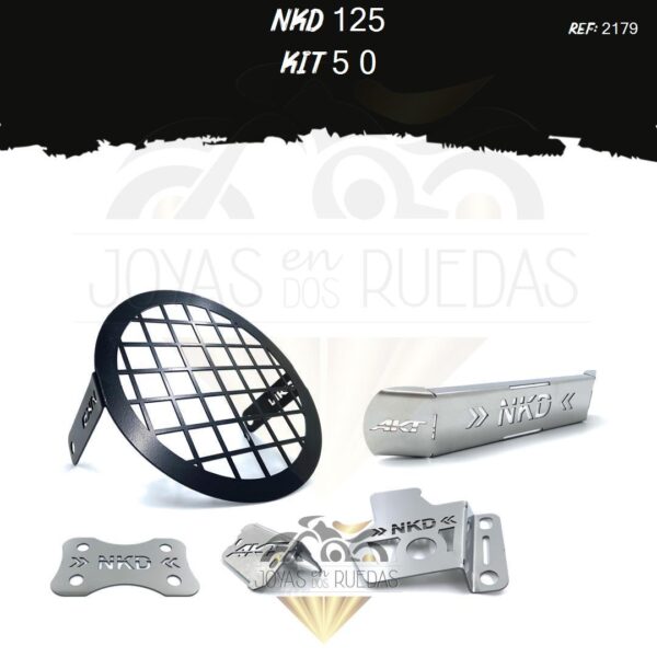 NKD 125 kit protector farola frontal mordaza acutrax p