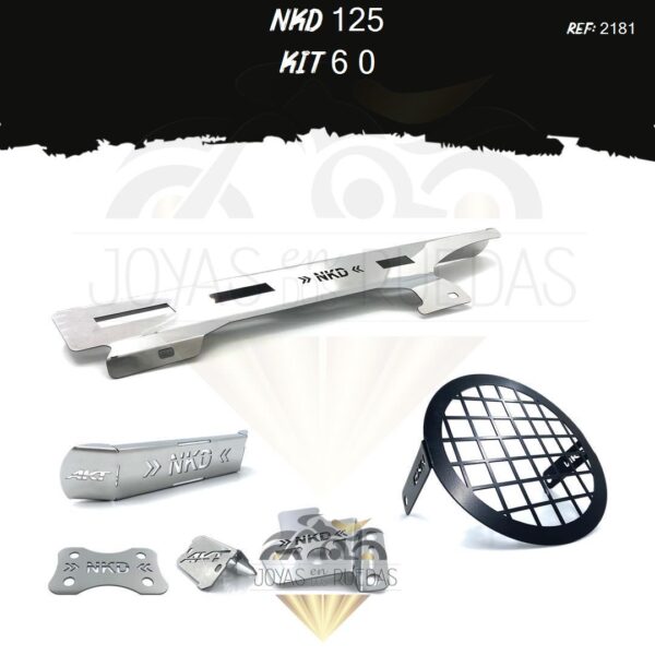 NKD 125 kit guarda cadena protector farola frontal