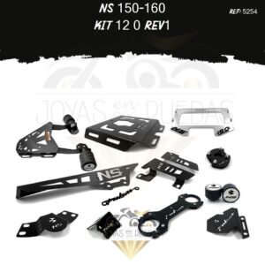 NS 150-160 kit porta placa 3D protector bomba delantera