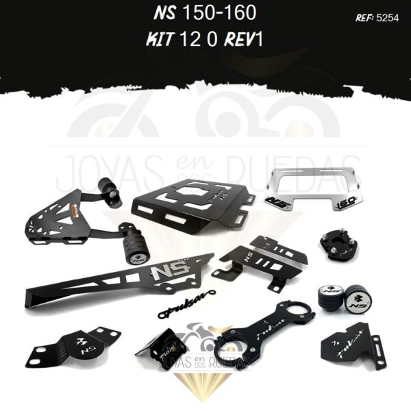 NS 150-160 kit porta placa 3D protector bomba delantera