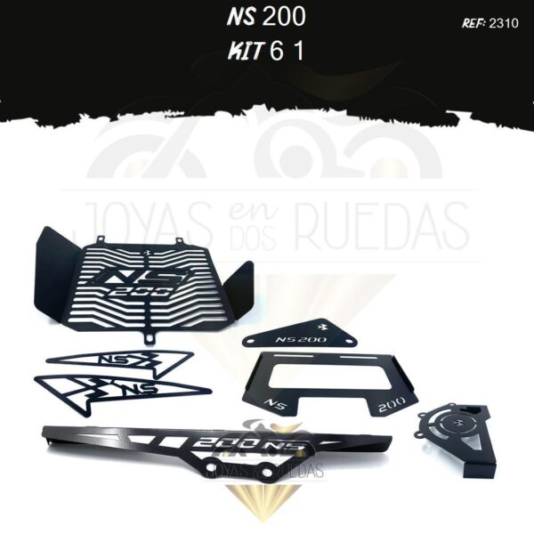 NS 200 kit porta placa Lujo tapa lateral malla latearal