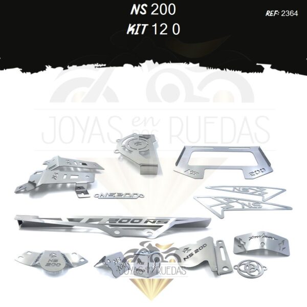 NS 200 kit guarda cadena protector piñon Logo nombre