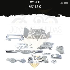 NS 200 kit porta placa malla latearal lujo guardabarro