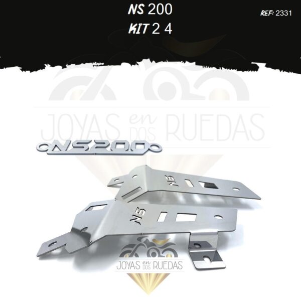 NS 200 kit protecto lateral radiador Logo nombre